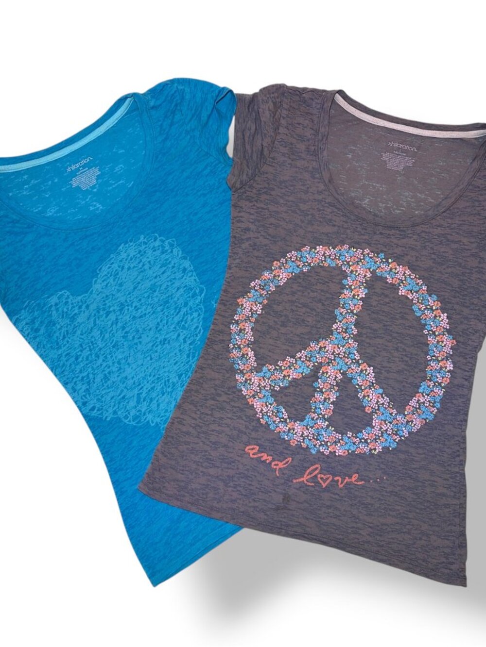 Peace sign & Love + Follow Your Heart lightweight short sleeve T shirt Tees